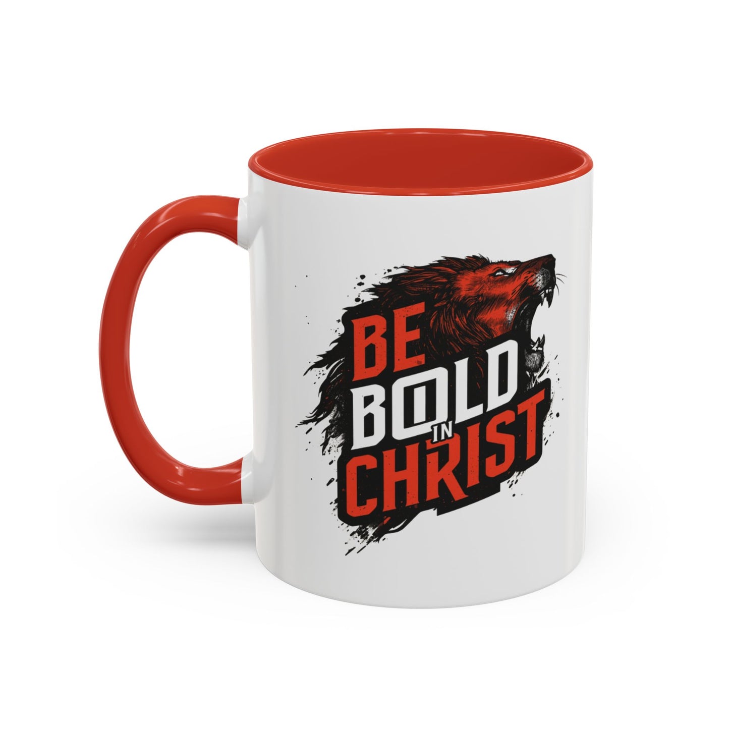 Be Bold in Christ Mug | Christian Faith Coffee Mug, Wolf Graphic Accent Mug