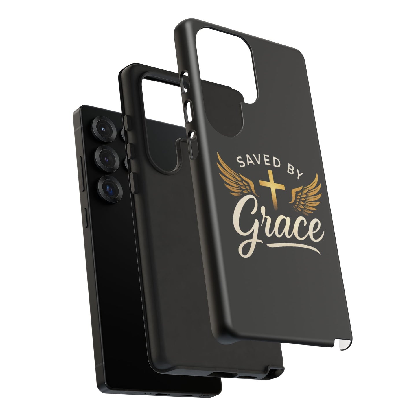 Christian Phone Case - Saved by Grace Design, Unique Gift for Believers, Inspirational Accessory, Stylish Christian Decor