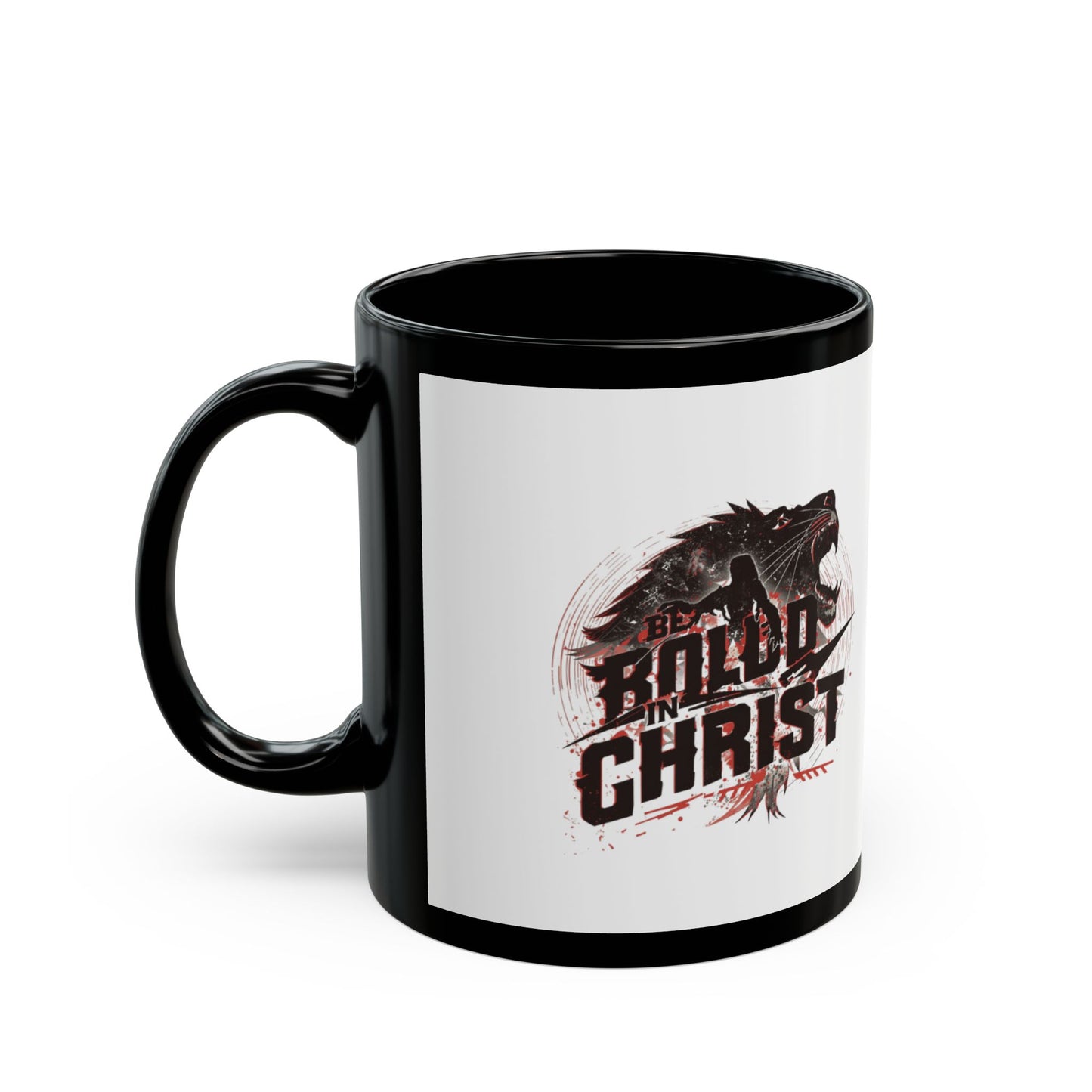 Bold Christ Wolf Graphic Mug | Black 11oz 15oz