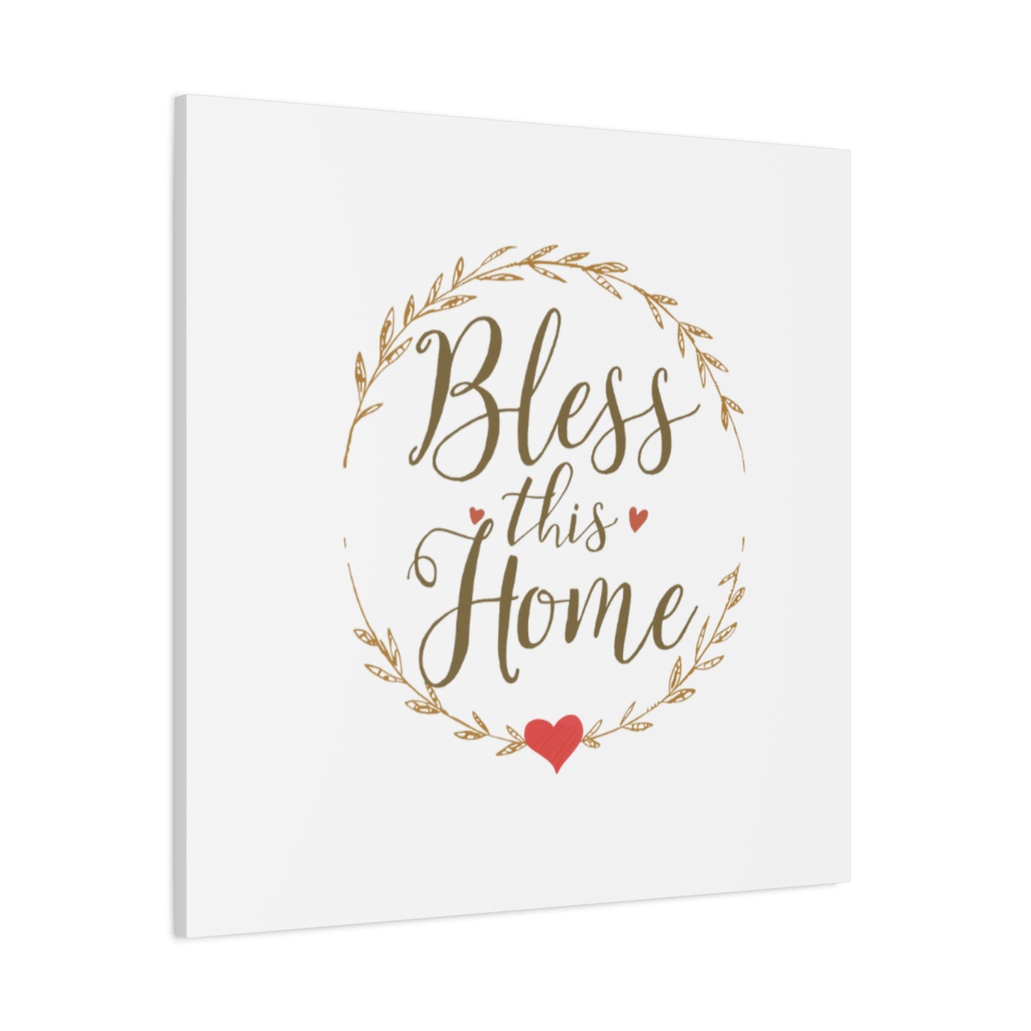Bless This Home laurel wreath wall art Canvas | Matte Stretched 1.25"