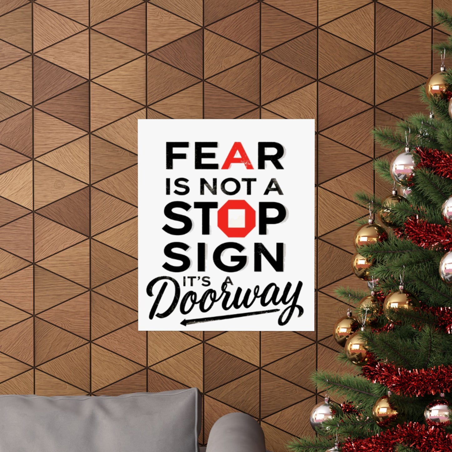 Fear Is Not a Stop Sign Matte Vertical Poster | Motivational Typography
