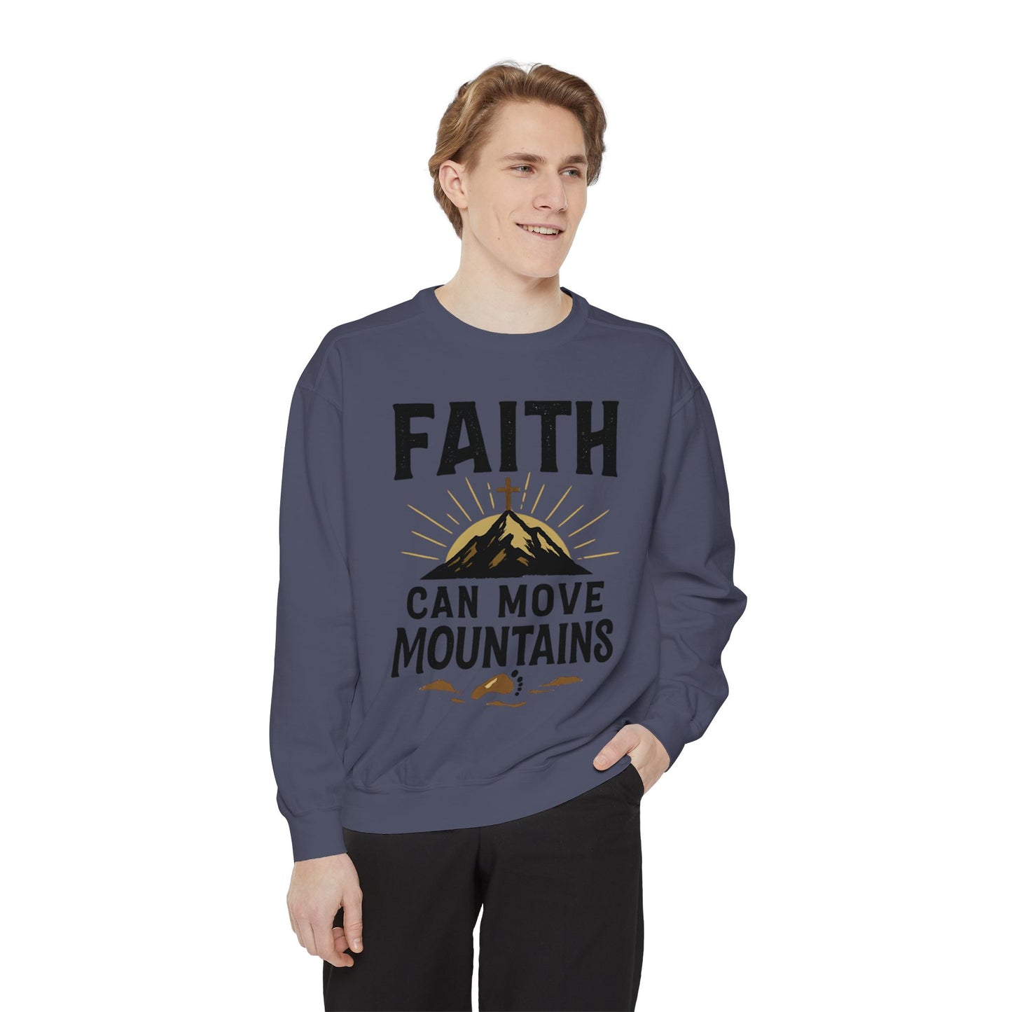 Faith-Inspired Garment-Dyed Sweatshirt | Cozy Christian Apparel, Inspirational Gift, Faith Merchandise, Unisex Crewneck, Casual Sweat