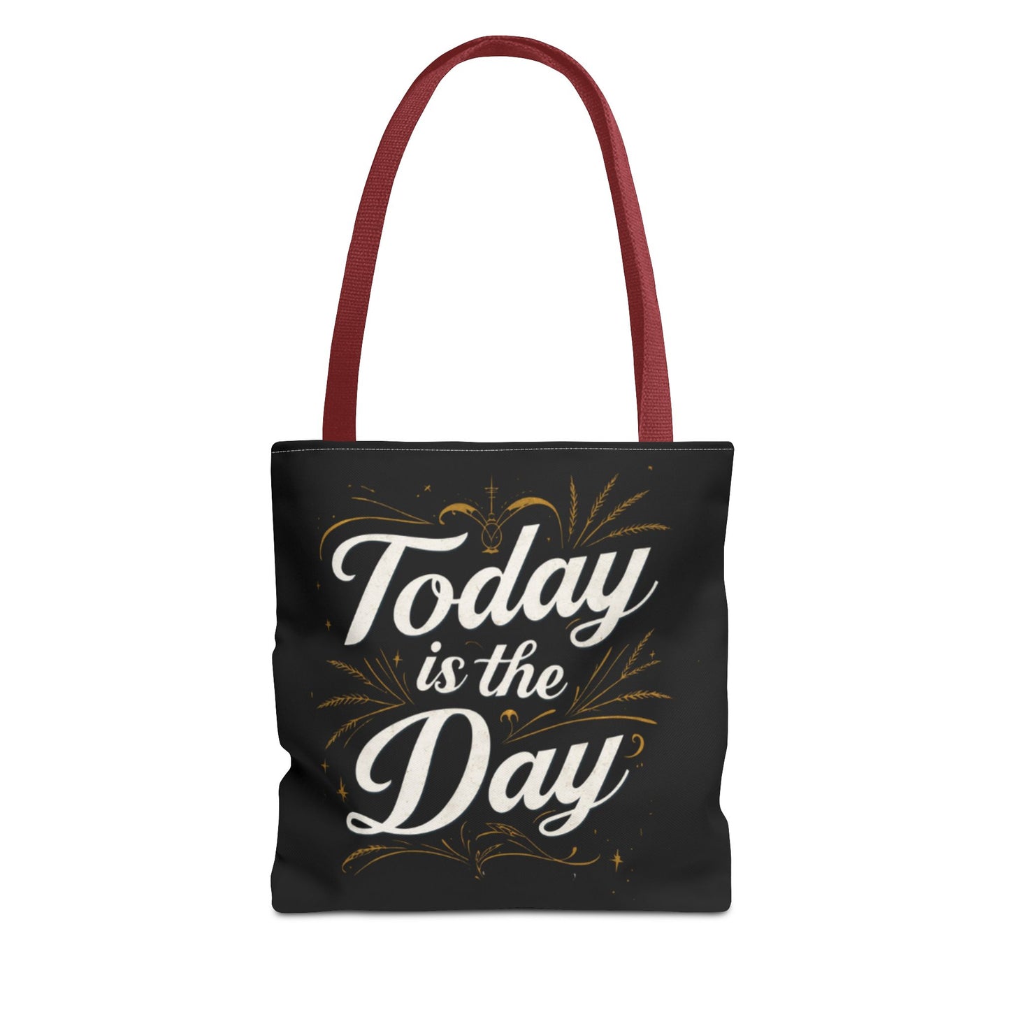 Today Is the Day tote bag | Hand-lettered script, charcoal motivational design