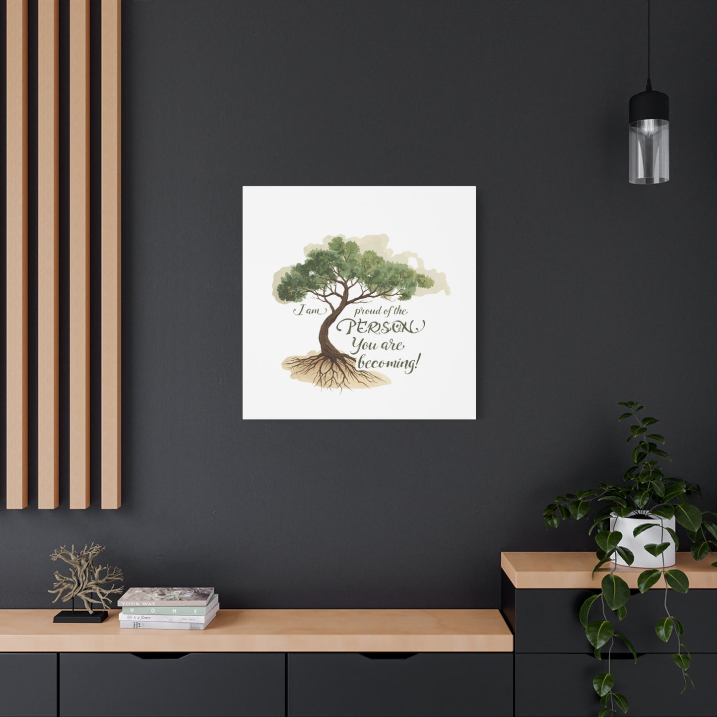 Tree of Growth Inspirational Quote Matte Canvas