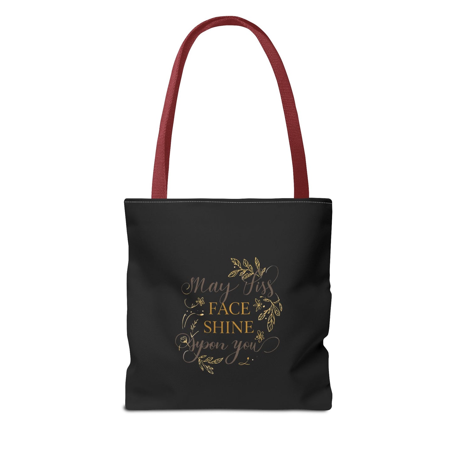 Gold Botanical Lettering Tote Bag | Structured Polyester Market Bag