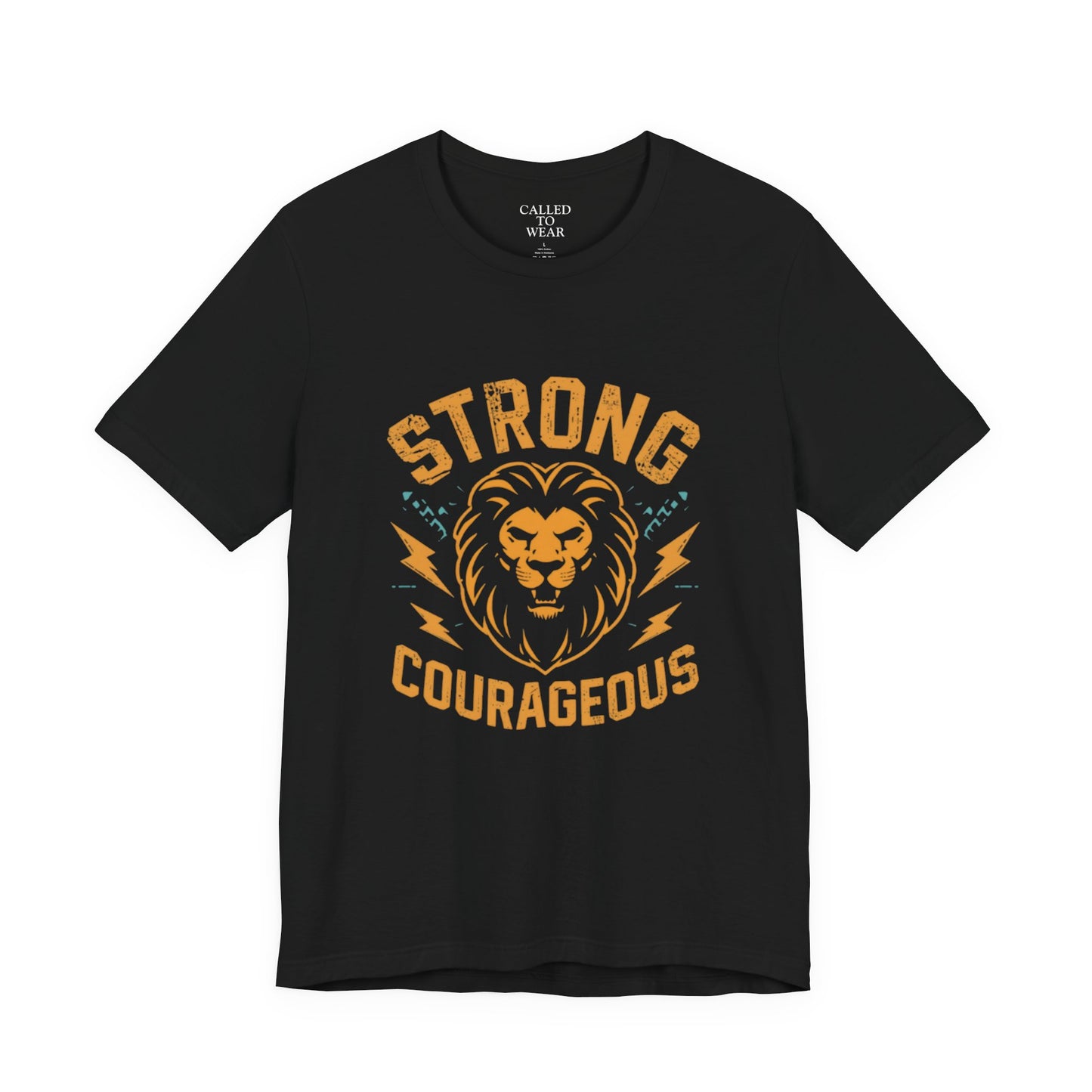Strong Courageous Lion Tee | Vintage Lion Head, Motivational Graphic