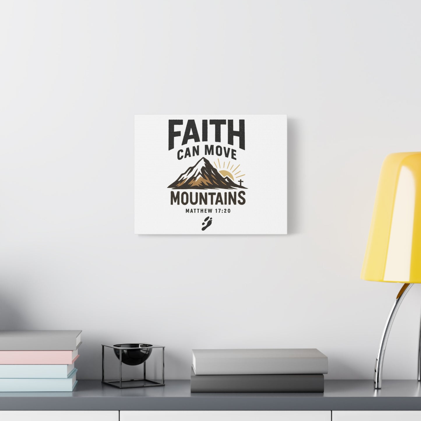 Inspirational Canvas Wall Art | Faith Can Move Mountains, Home Decor, Motivational Art, Gift for Believers, Religious Wall Decor
