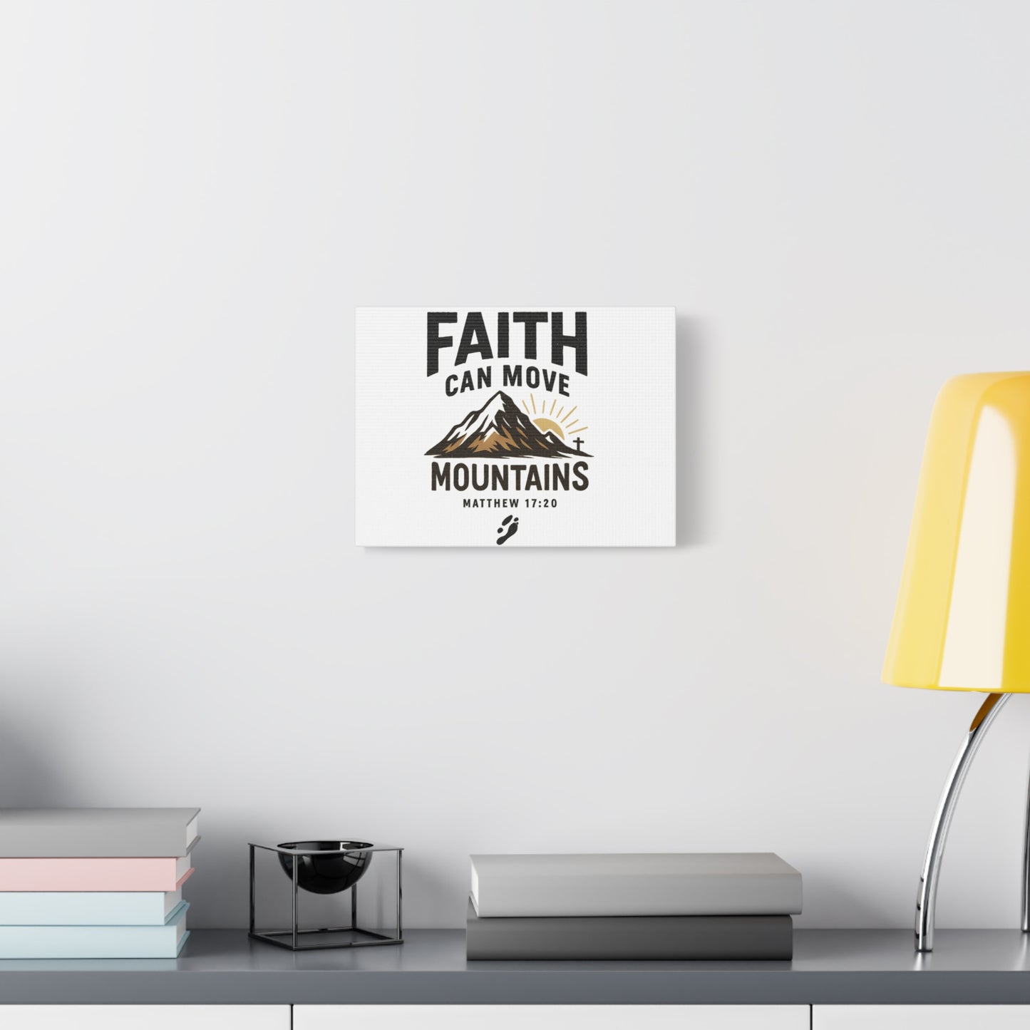 Inspirational Canvas Wall Art | Faith Can Move Mountains, Home Decor, Motivational Art, Gift for Believers, Religious Wall Decor