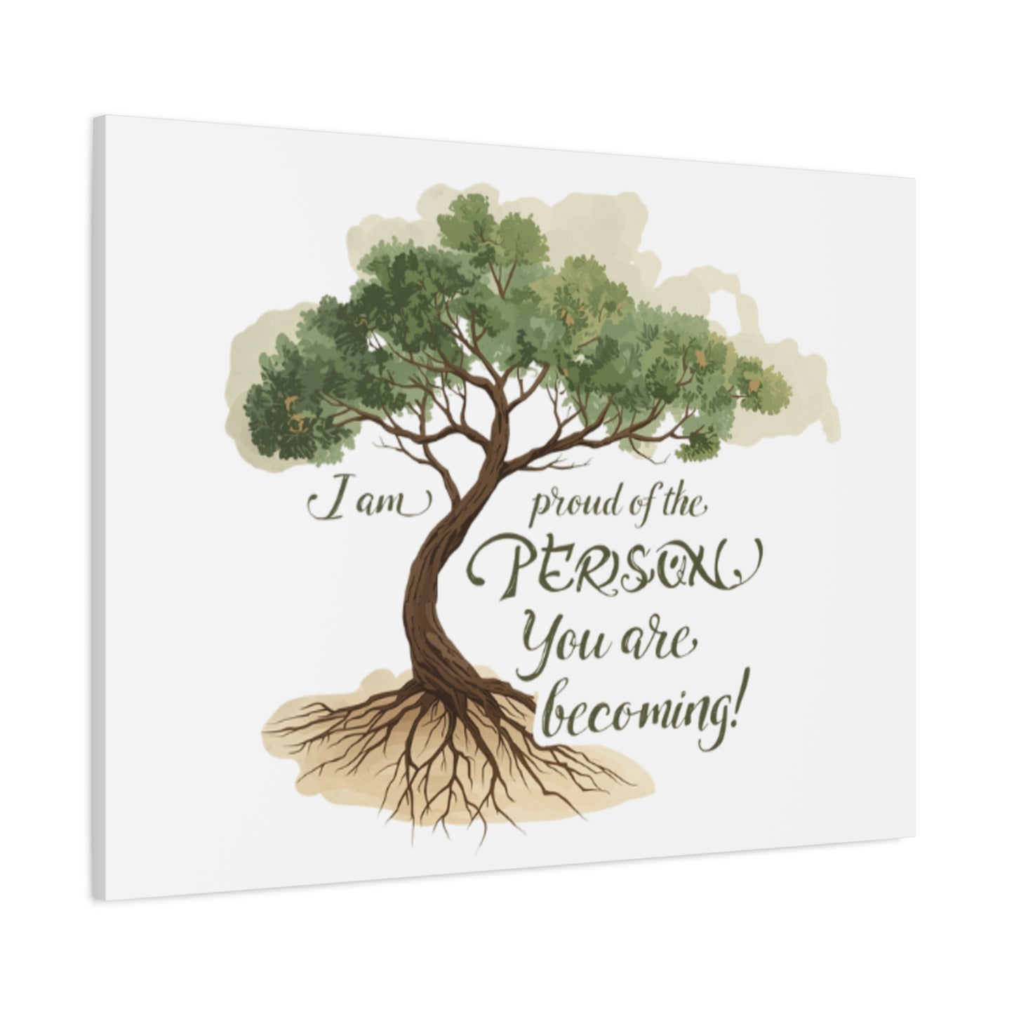 Tree of Growth Inspirational Quote Matte Canvas