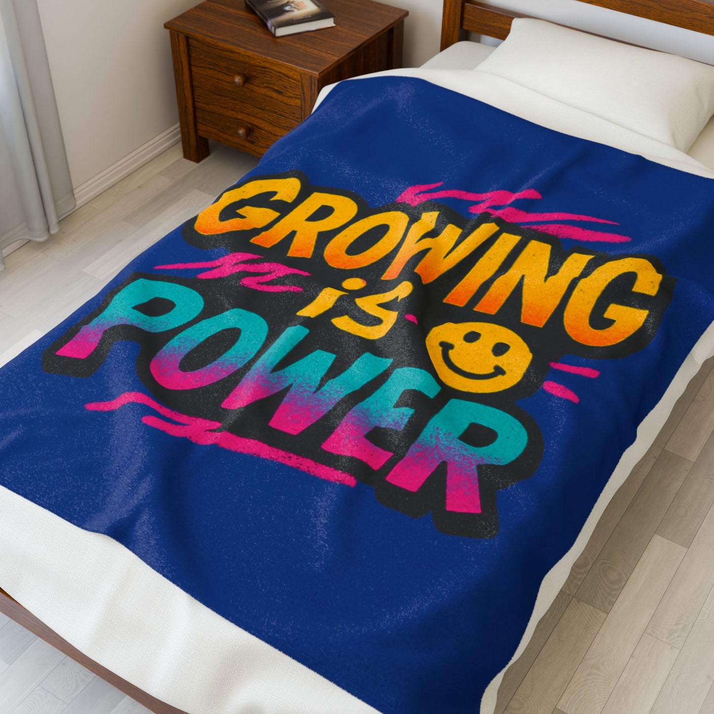 Velveteen Blanket - 'Growing is Power' Design