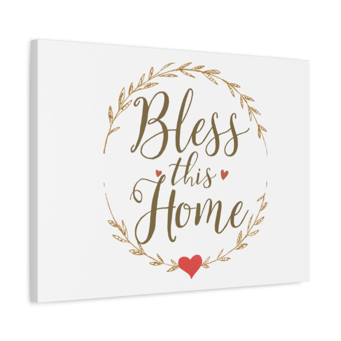 Bless This Home laurel wreath wall art Canvas | Matte Stretched 1.25"