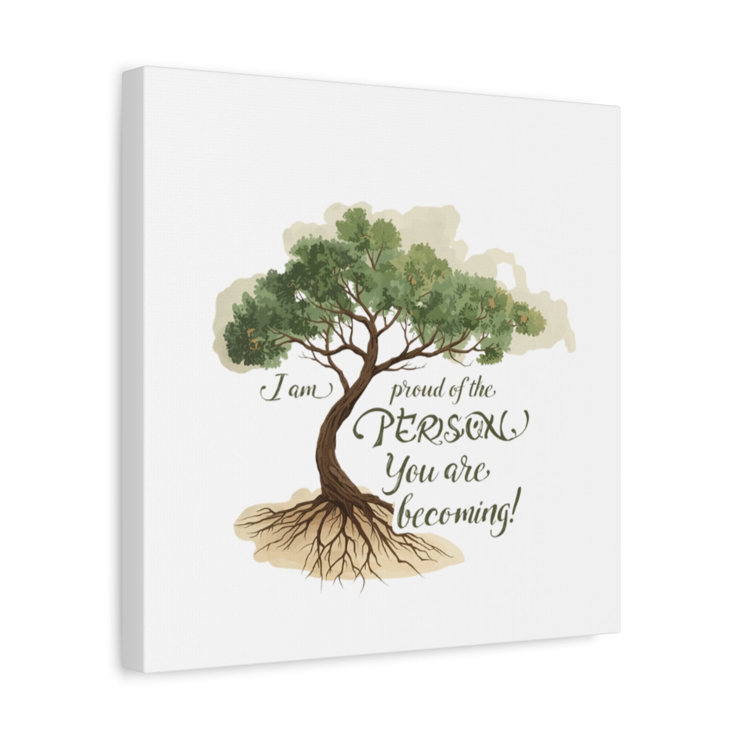 Tree of Growth Inspirational Quote Matte Canvas
