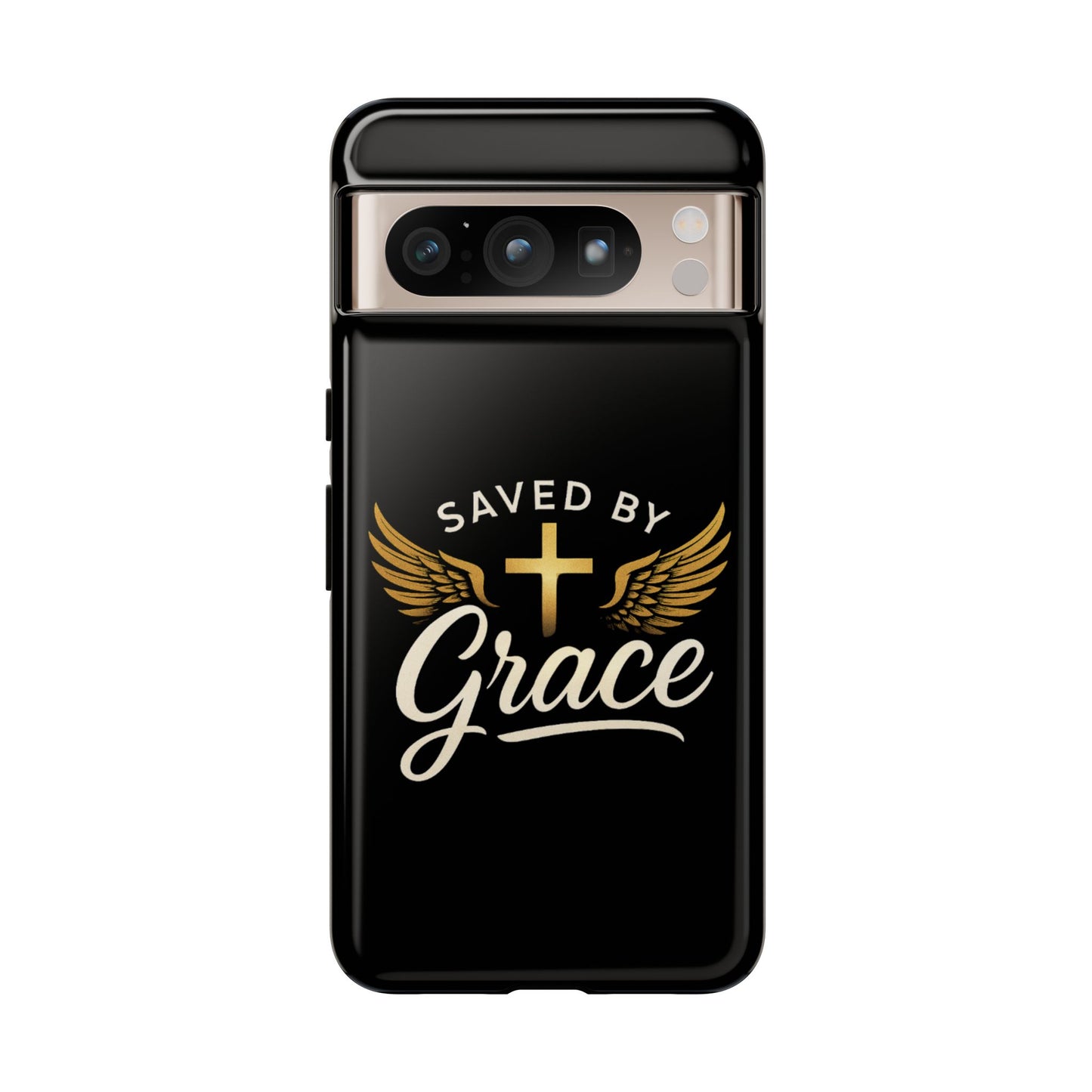 Christian Phone Case - Saved by Grace Design, Unique Gift for Believers, Inspirational Accessory, Stylish Christian Decor