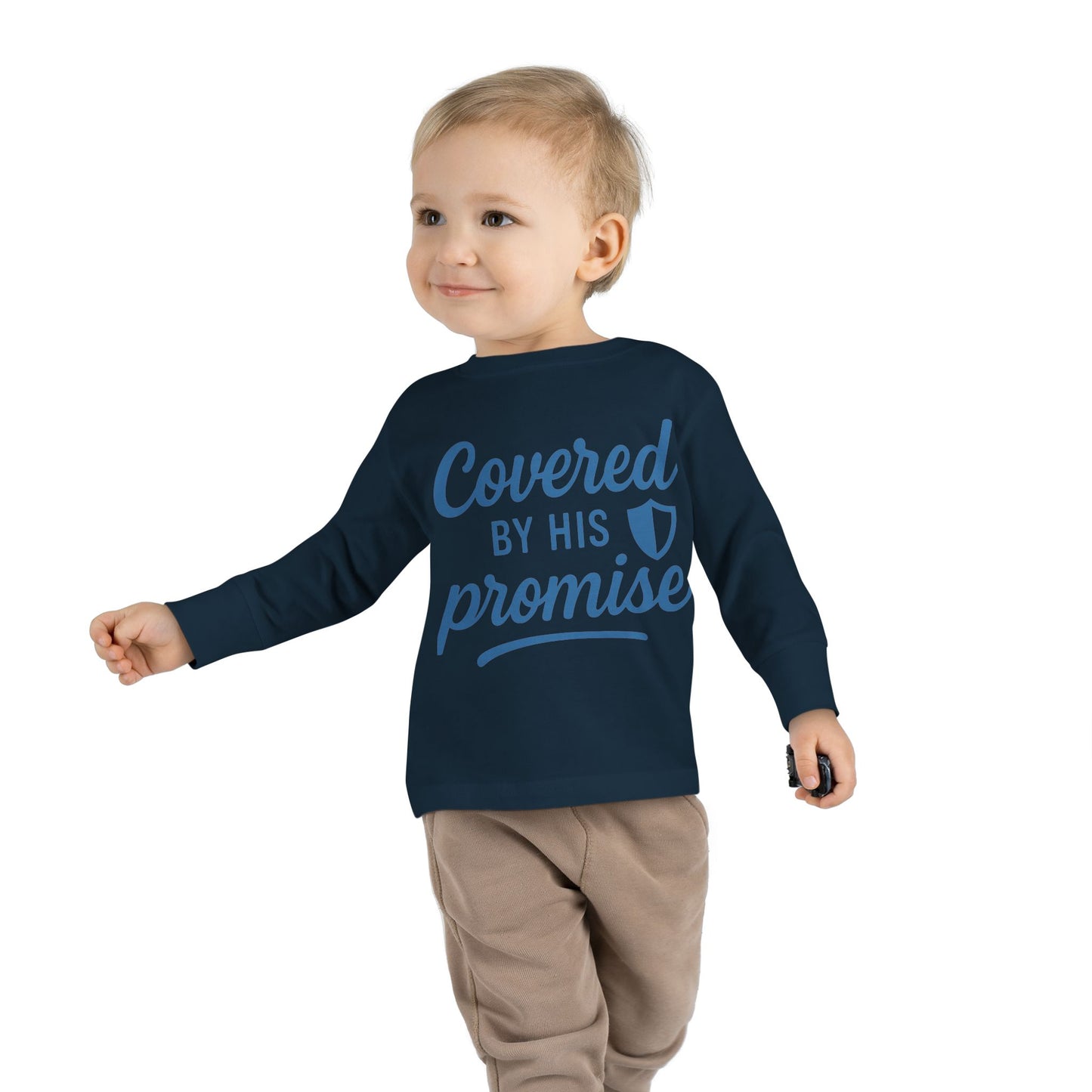 Covered by His Promise Toddler Long Sleeve Tee