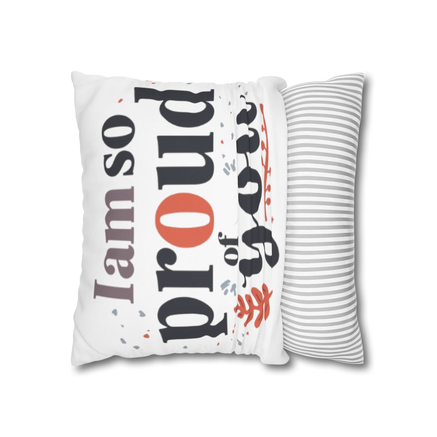 Hand-Lettered Encouragement Square Poly Canvas Pillowcase | Autumn Accents, Double-Sided