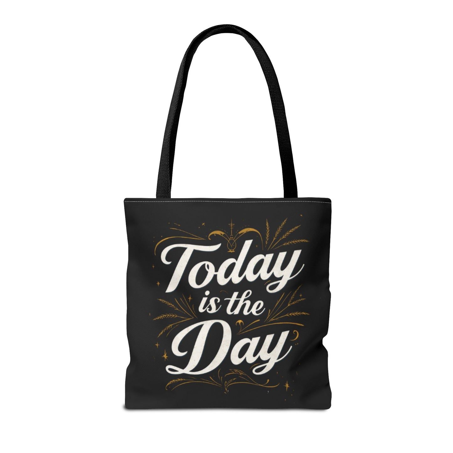 Today Is the Day tote bag | Hand-lettered script, charcoal motivational design