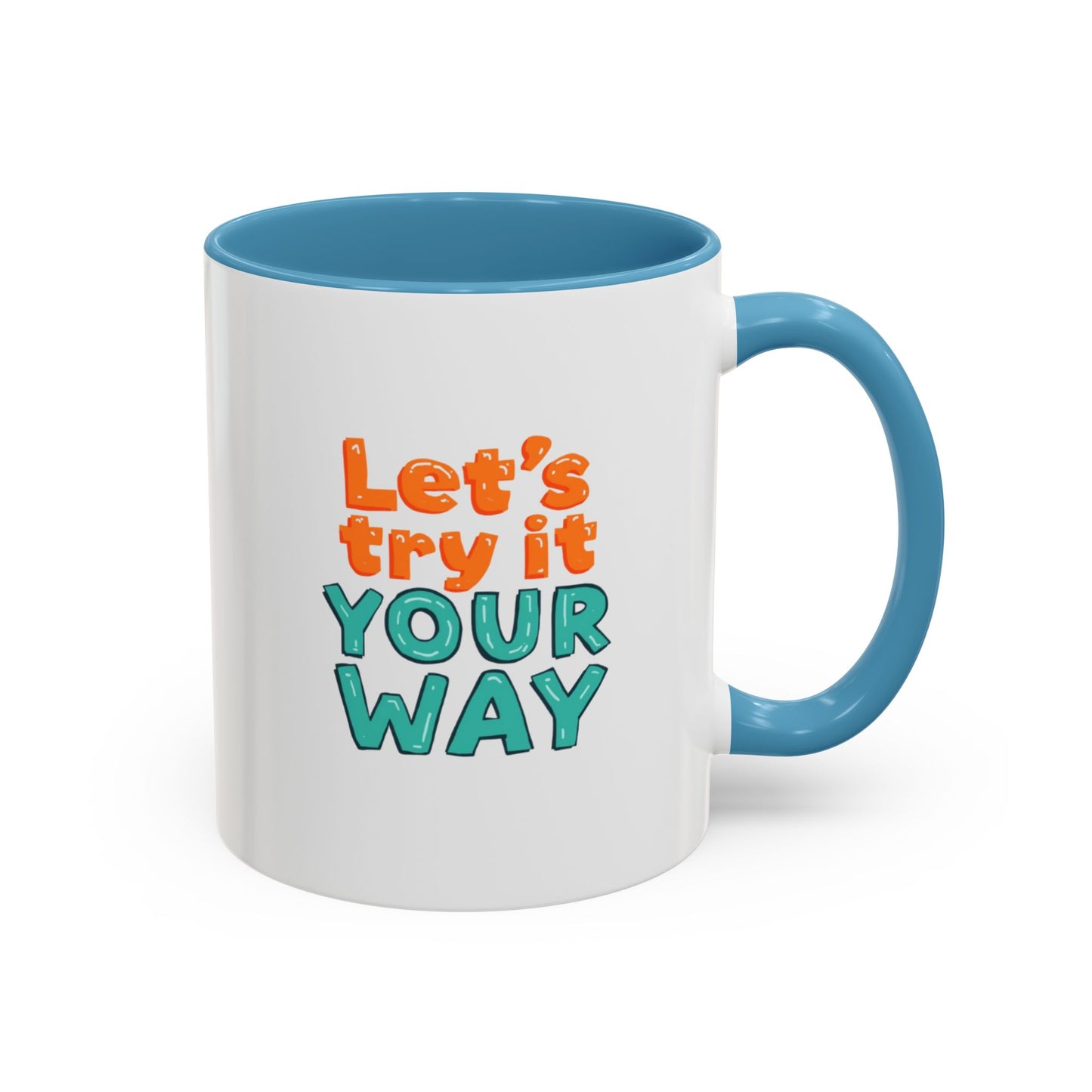 Let’s Try It Your Way Accent Coffee Mug | Typography Retro Colors
