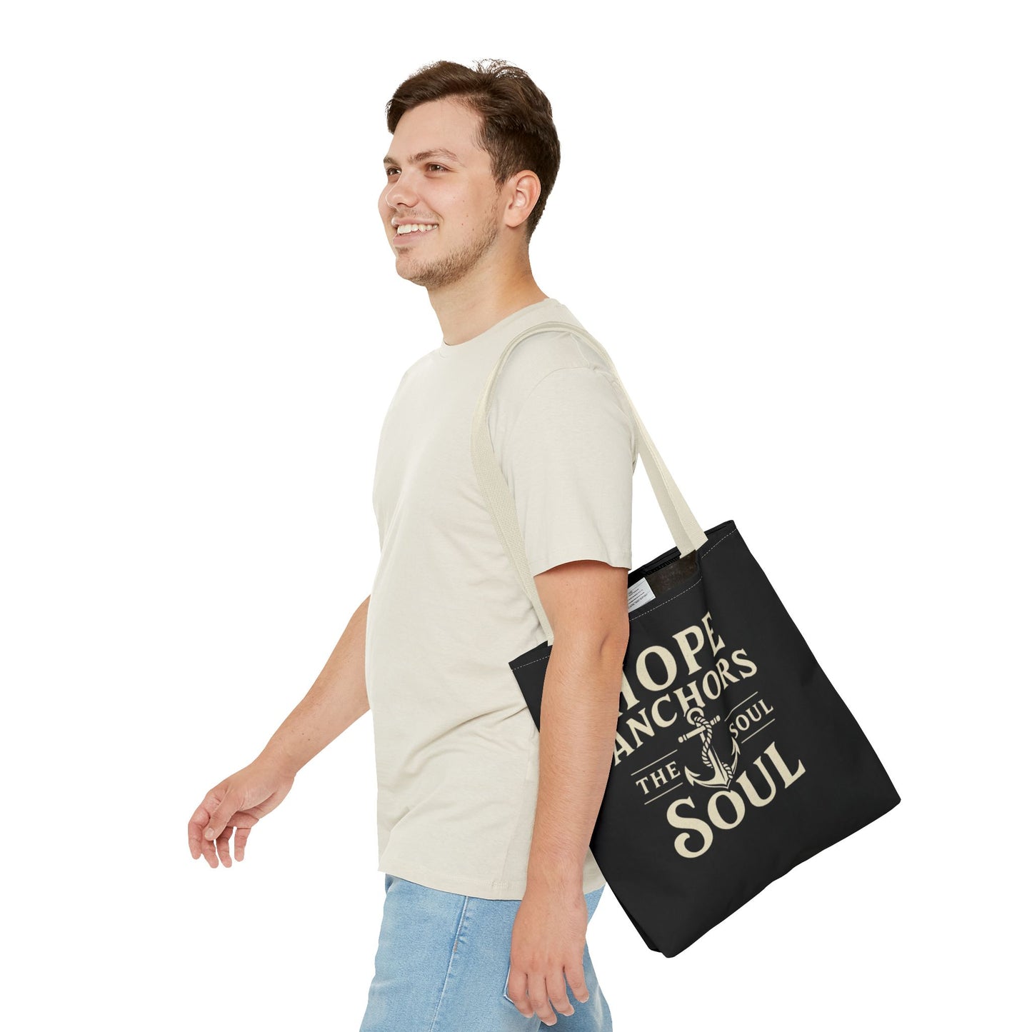 Inspirational Tote Bag - Hope Anchors the Soul, Everyday Use, Beach Bag, Travel Companion