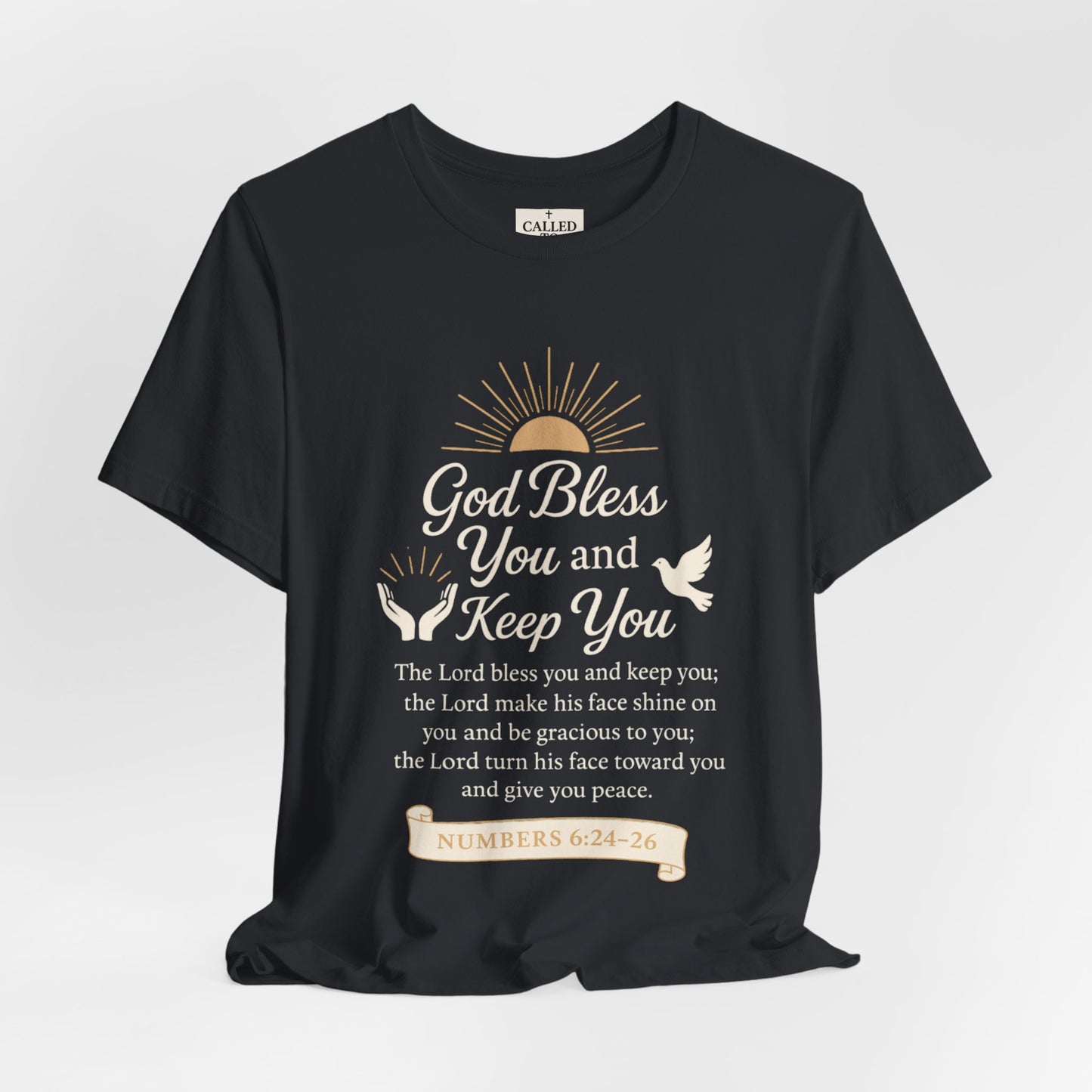 Faith-Inspired Unisex Tee, God Bless You and Keep You Christian Gift Shirt