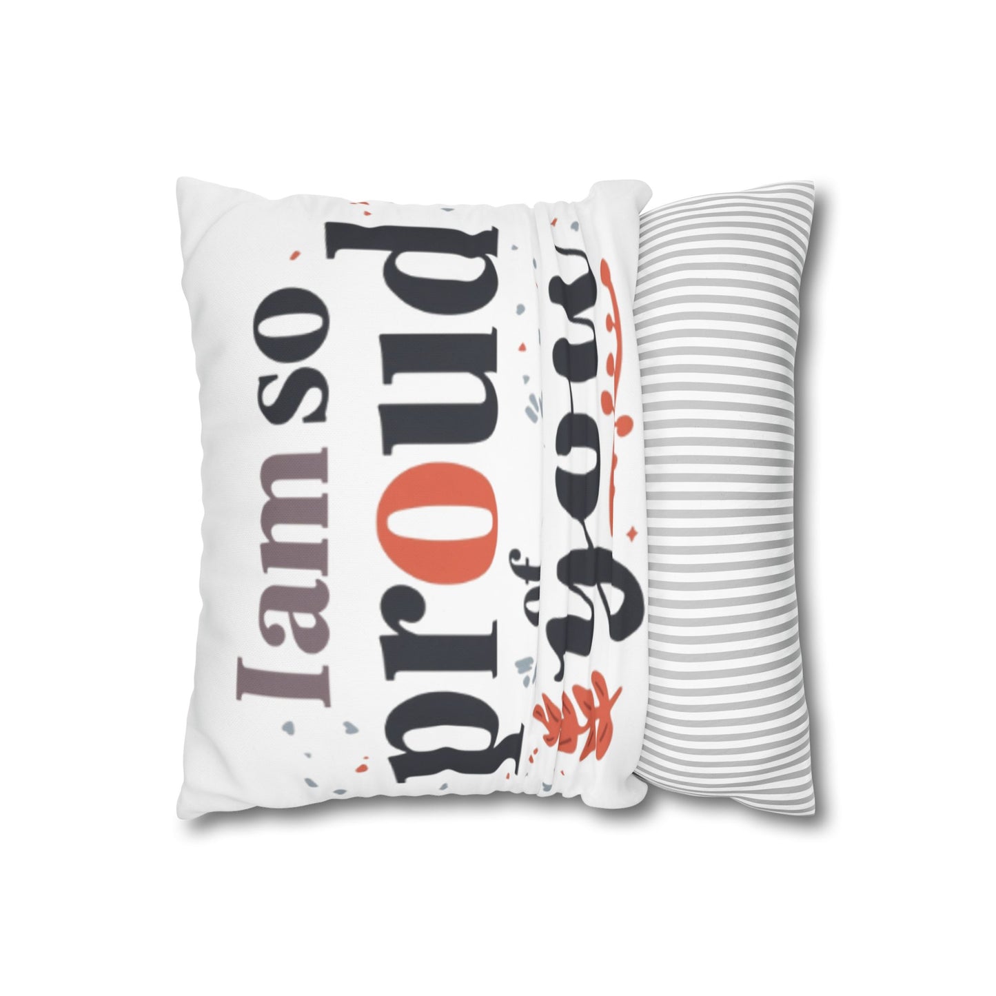 Hand-Lettered Encouragement Square Poly Canvas Pillowcase | Autumn Accents, Double-Sided