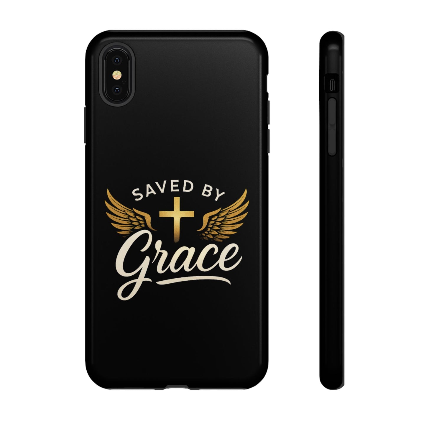 Christian Phone Case - Saved by Grace Design, Unique Gift for Believers, Inspirational Accessory, Stylish Christian Decor