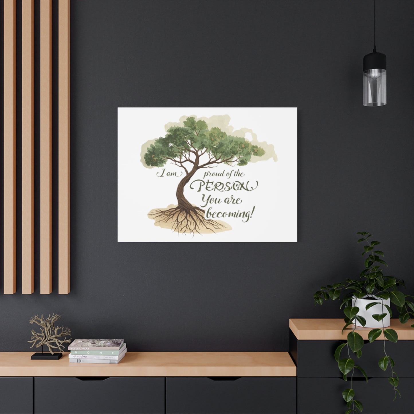 Tree of Growth Inspirational Quote Matte Canvas