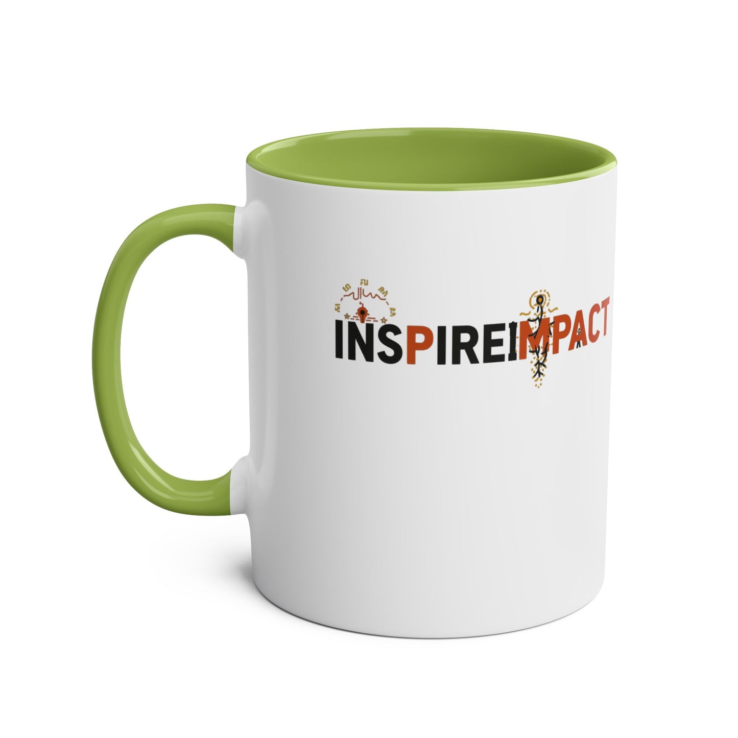 Inspire Impact Mug | Two-Tone 11oz Coffee Mug, Red Interior and Handle