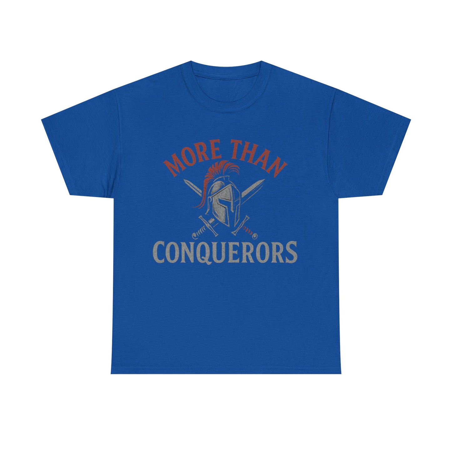 More Than Conquerors Unisex Heavy Cotton Tee, Motivational Shirt, Gifts for Him or Her