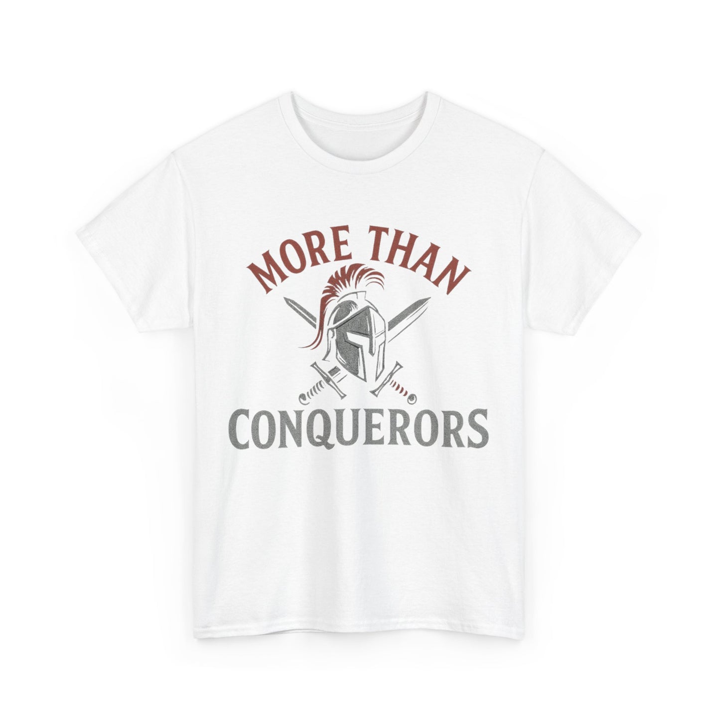 More Than Conquerors Unisex Heavy Cotton Tee, Motivational Shirt, Gifts for Him or Her