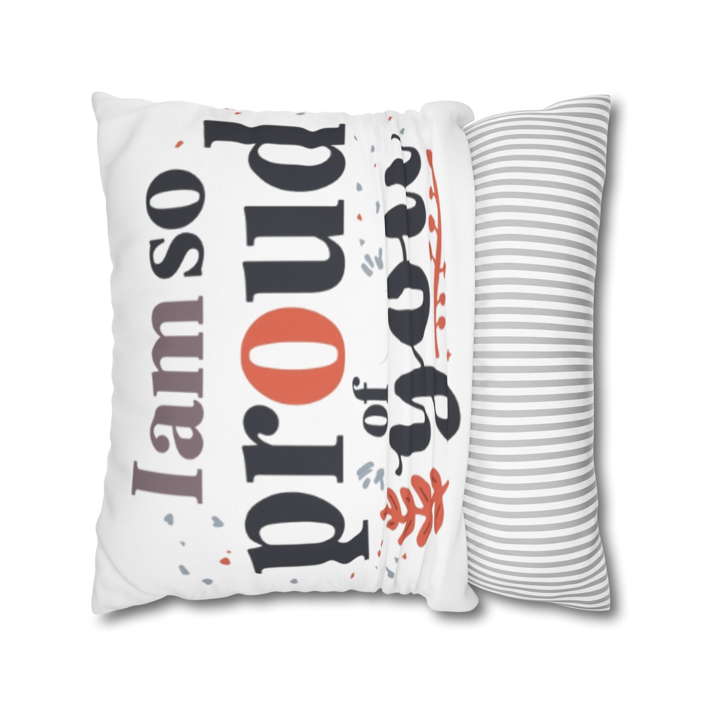 Hand-Lettered Encouragement Square Poly Canvas Pillowcase | Autumn Accents, Double-Sided