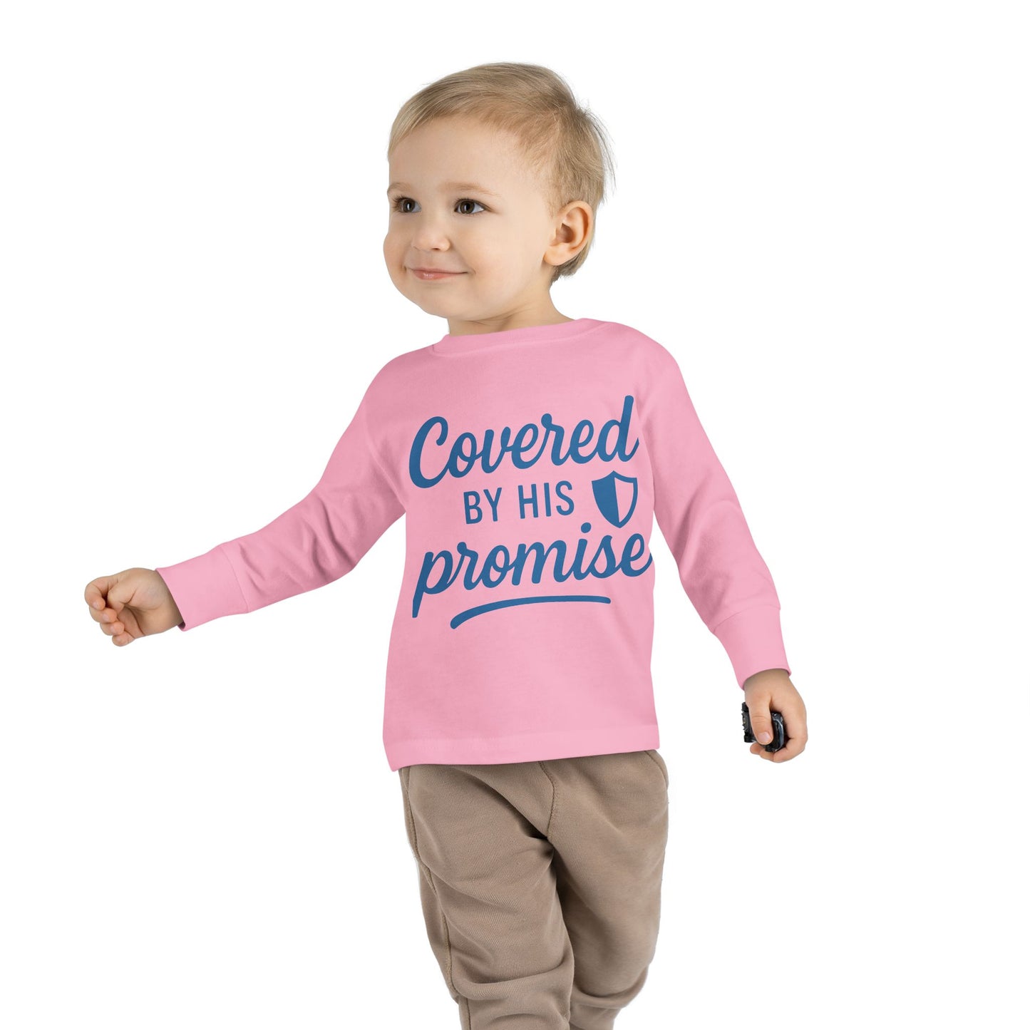 Covered by His Promise Toddler Long Sleeve Tee