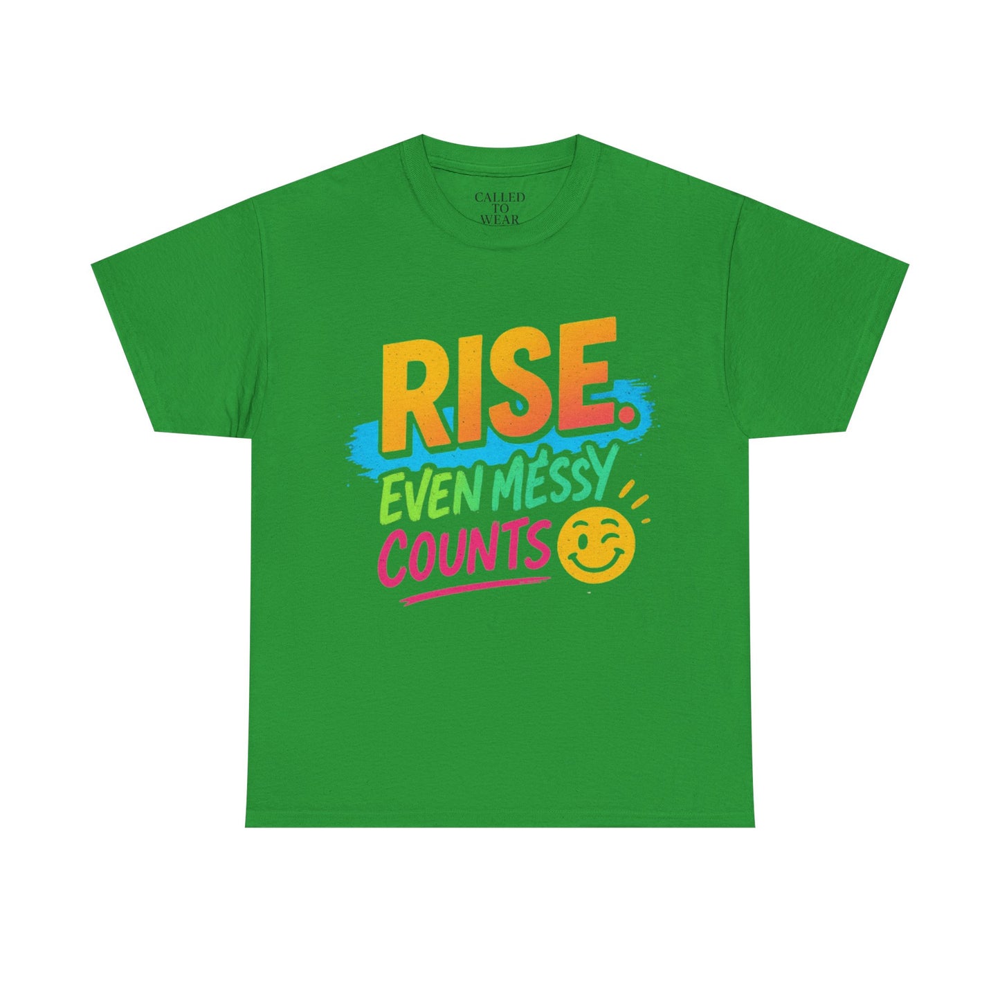 Rise Even Messy Counts Tee | Smiley Brushstroke Motivation