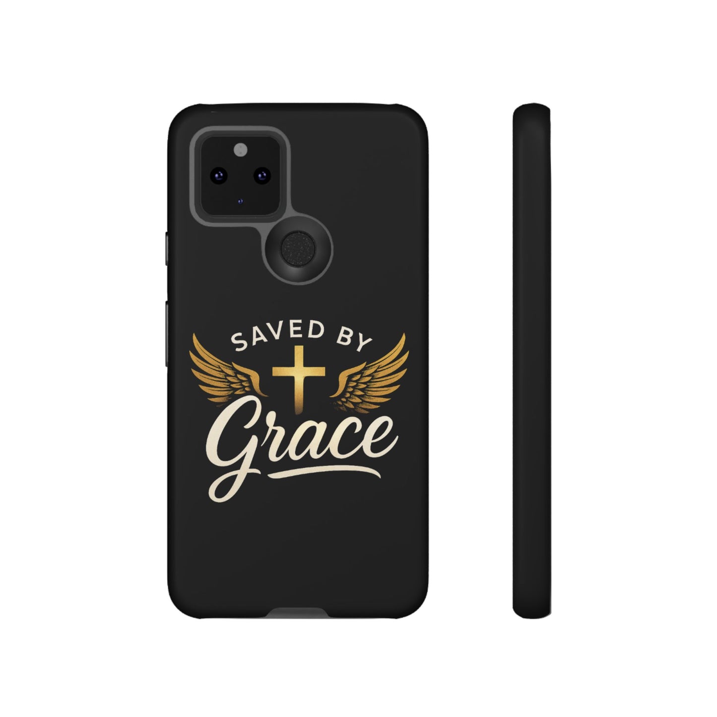Christian Phone Case - Saved by Grace Design, Unique Gift for Believers, Inspirational Accessory, Stylish Christian Decor