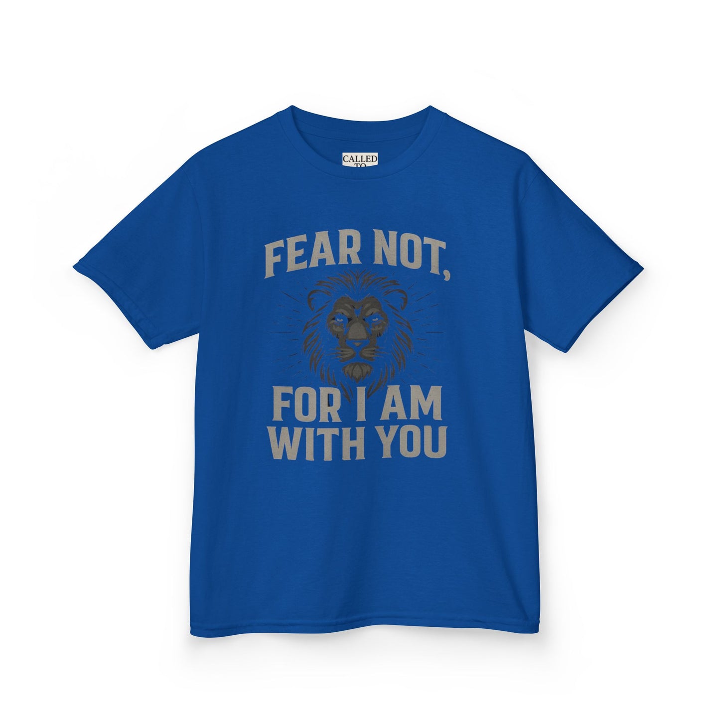 Kids Inspirational Lion Tee - Fear Not Design, Boys Girls Gift, Motivational T-Shirt, Children's Apparel, Faith-Based Clothing