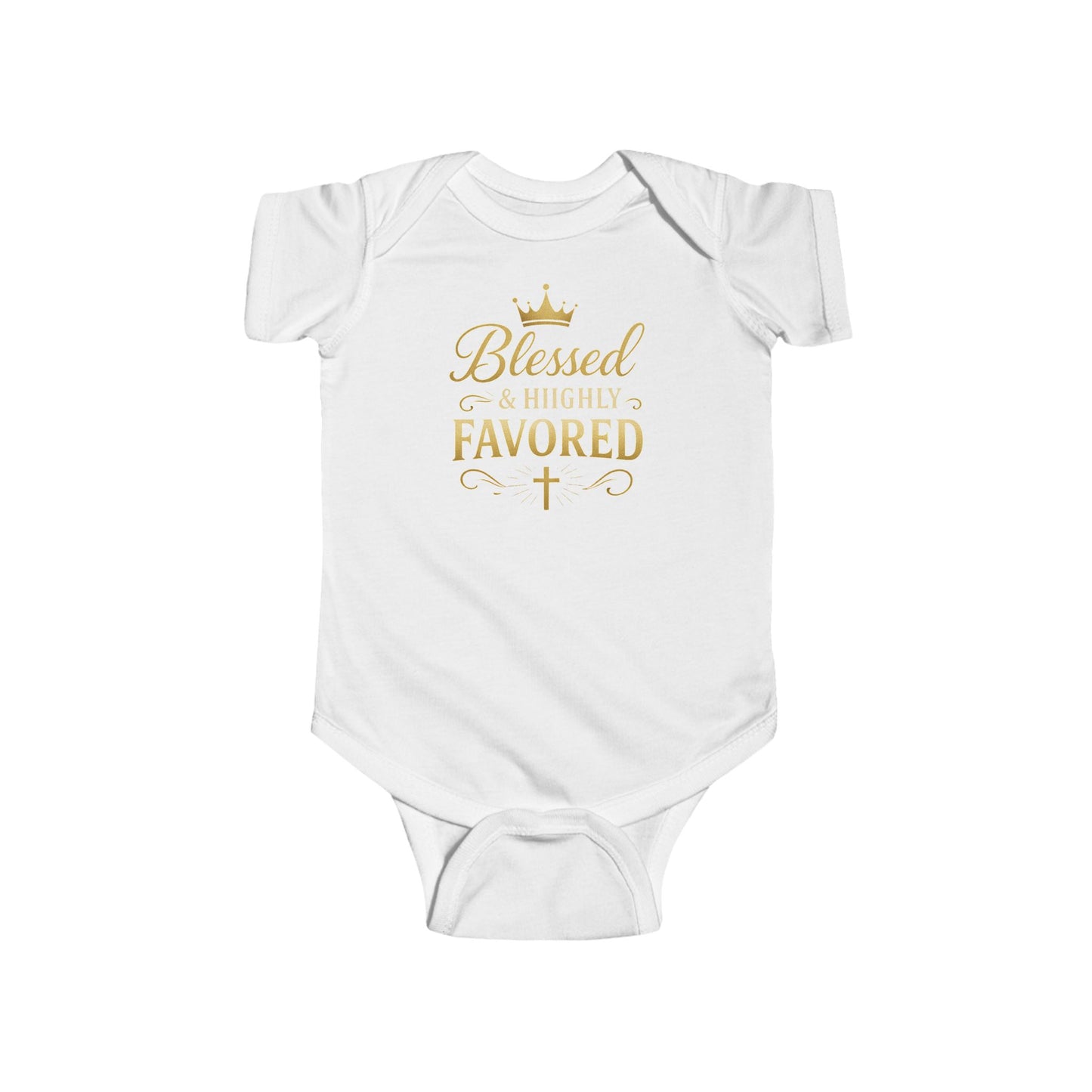 Blessed & Highly Favored Infant Bodysuit, Baby Shower Gift, Newborn Outfit, Christian Baby Clothes, Cute Babywear