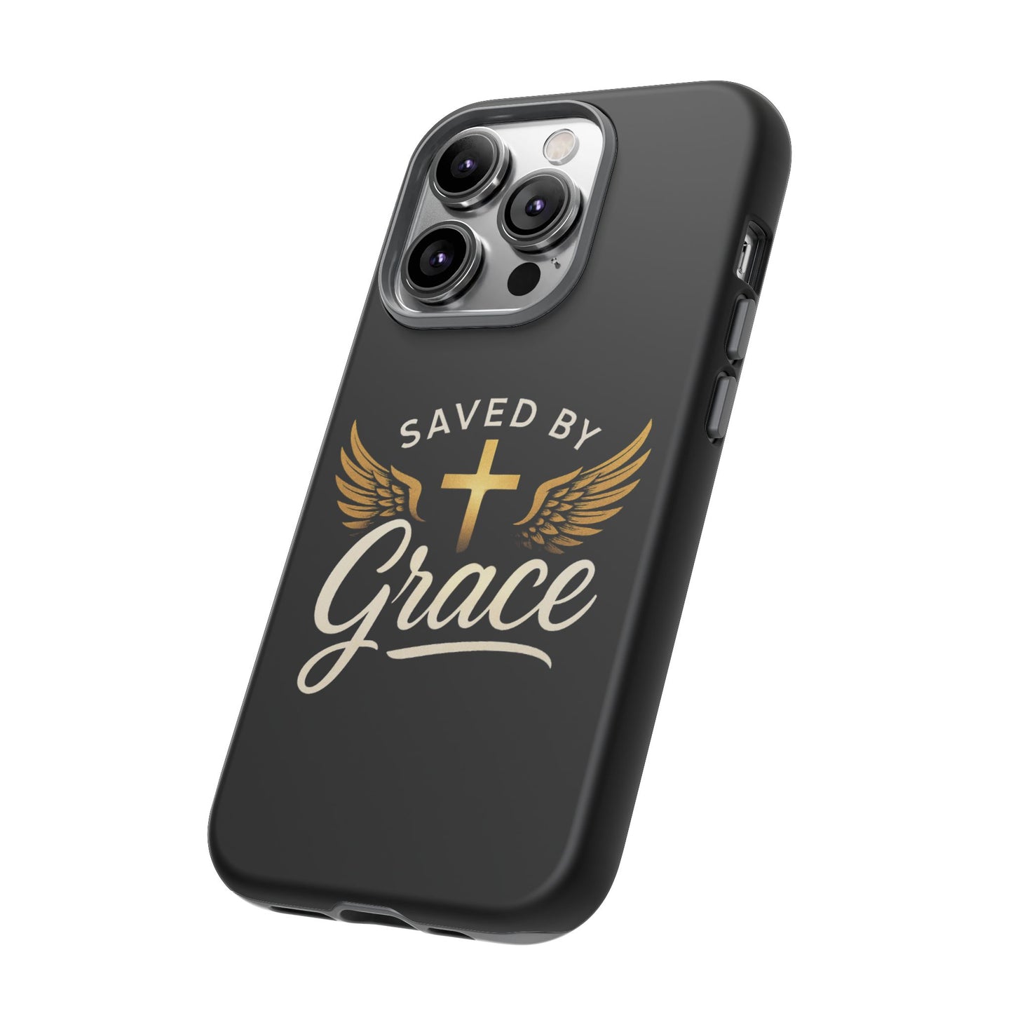 Christian Phone Case - Saved by Grace Design, Unique Gift for Believers, Inspirational Accessory, Stylish Christian Decor