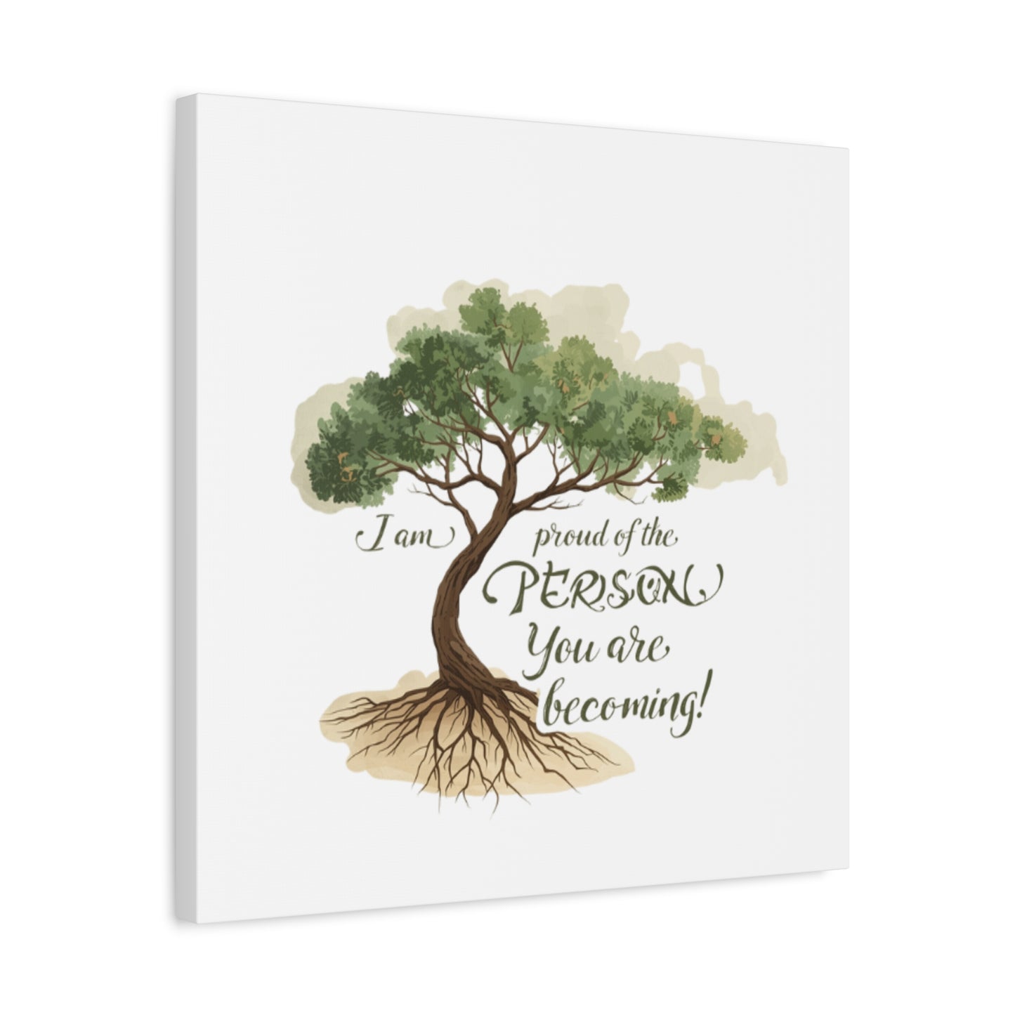 Tree of Growth Inspirational Quote Matte Canvas