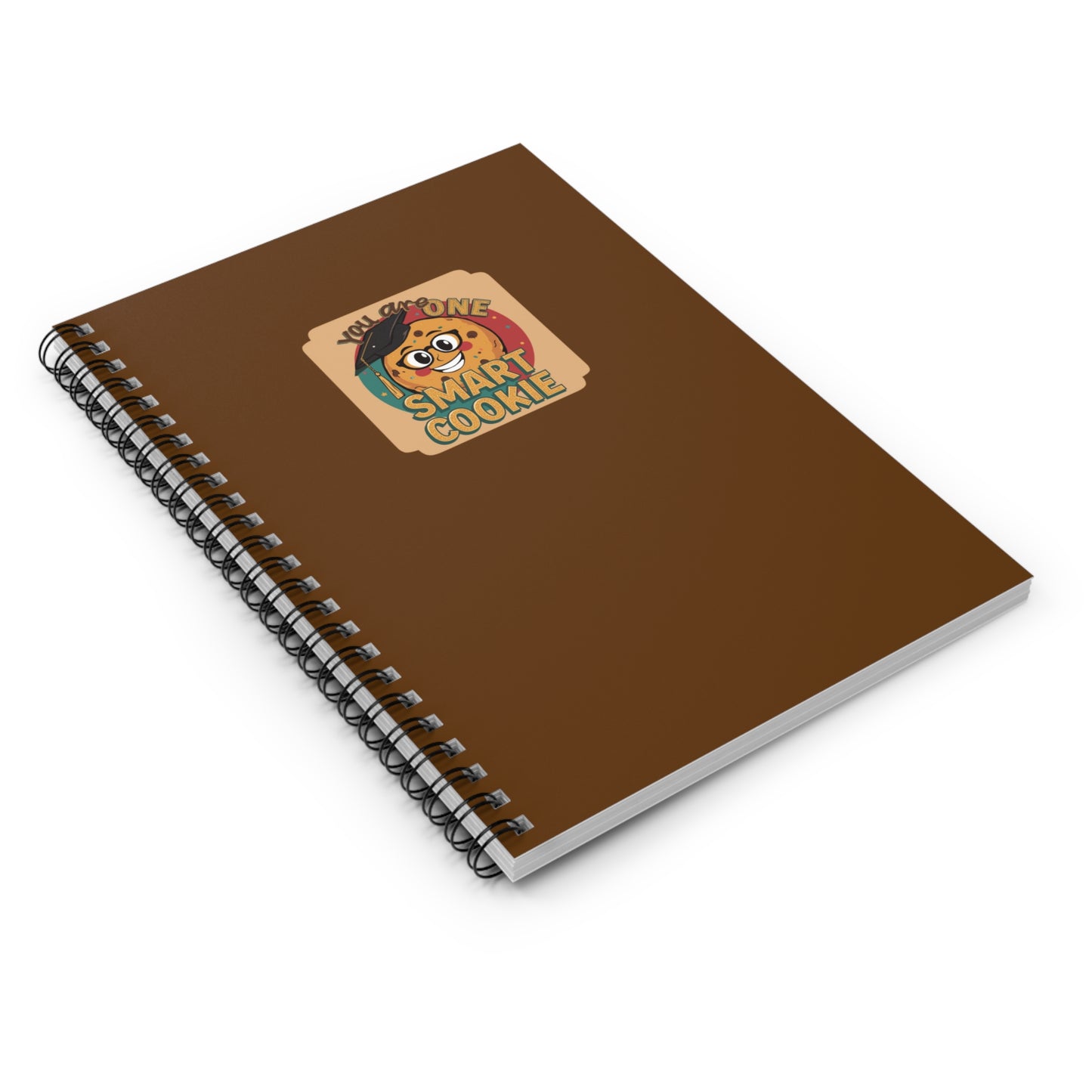 Smart Cookie Illustration Spiral Notebook | Retro Brown 6x8 Ruled Journal