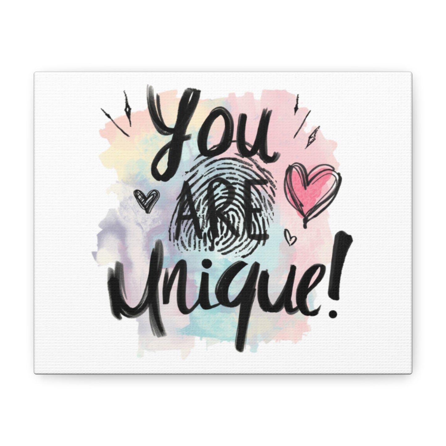You Are Unique fingerprint heart canvas