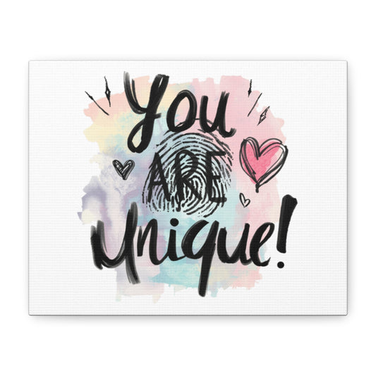 You Are Unique fingerprint heart canvas