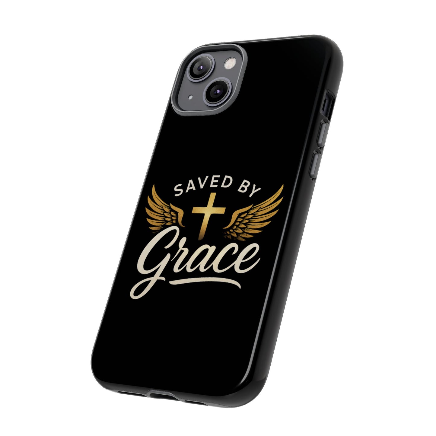 Christian Phone Case - Saved by Grace Design, Unique Gift for Believers, Inspirational Accessory, Stylish Christian Decor