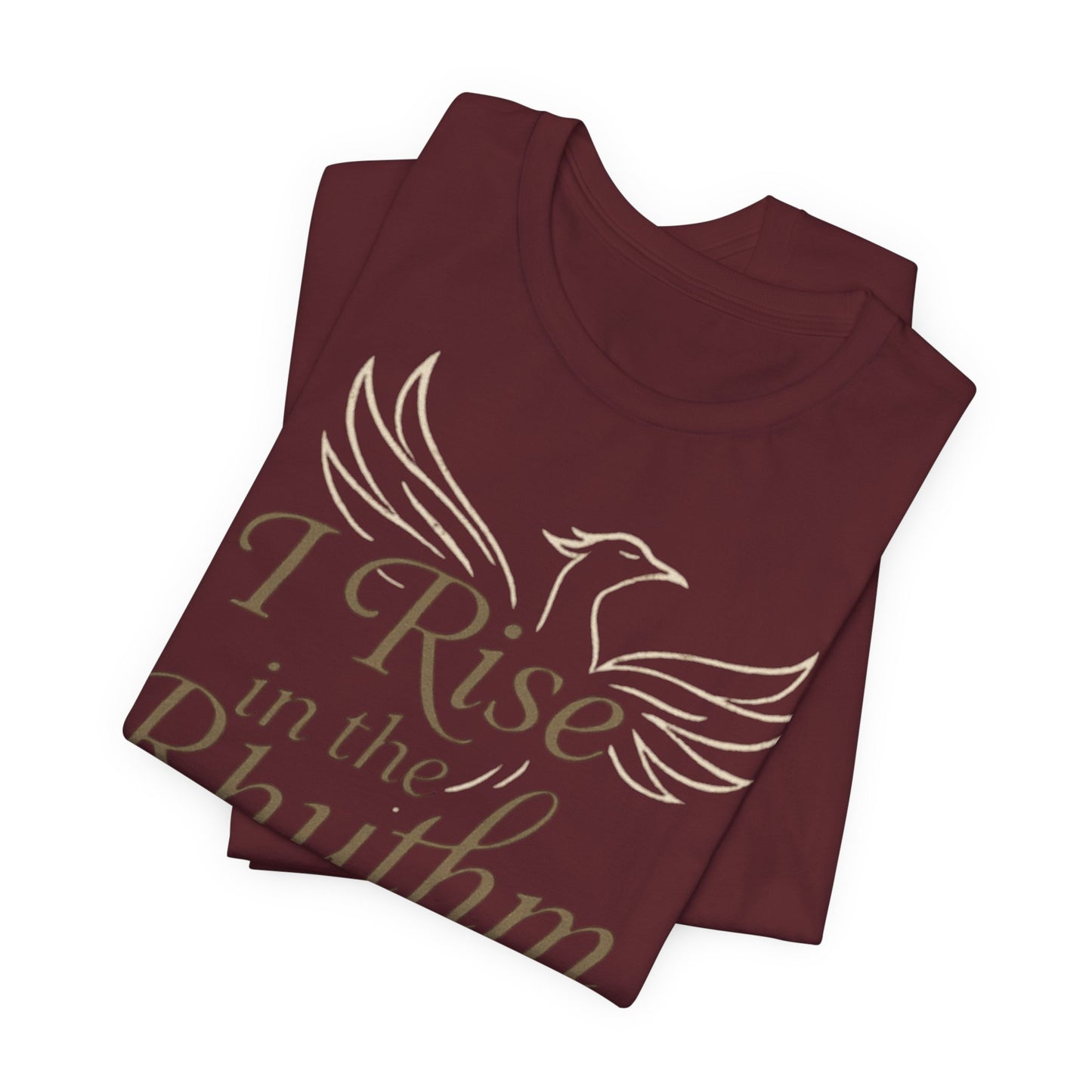Inspirational Vibe Short Sleeve Tee - I Rise in the Rhythm of My Calling, Motivational Gift, Positive Affirmation Shirt, Self-Care