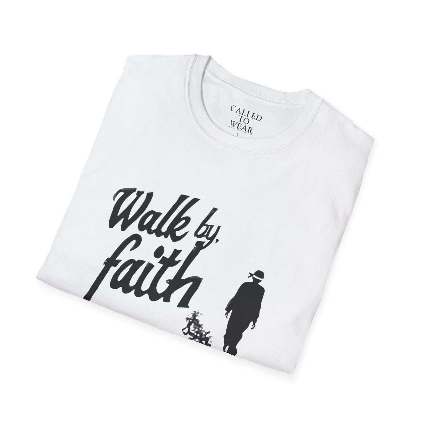 Walk by Faith T-Shirt | Christian Faith Typography, Silhouette Design