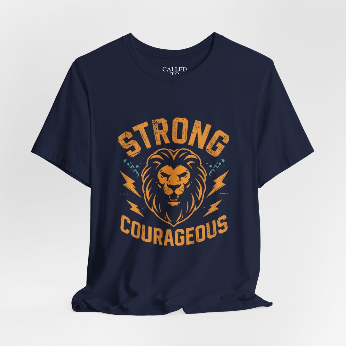 Strong Courageous Lion Tee | Vintage Lion Head, Motivational Graphic