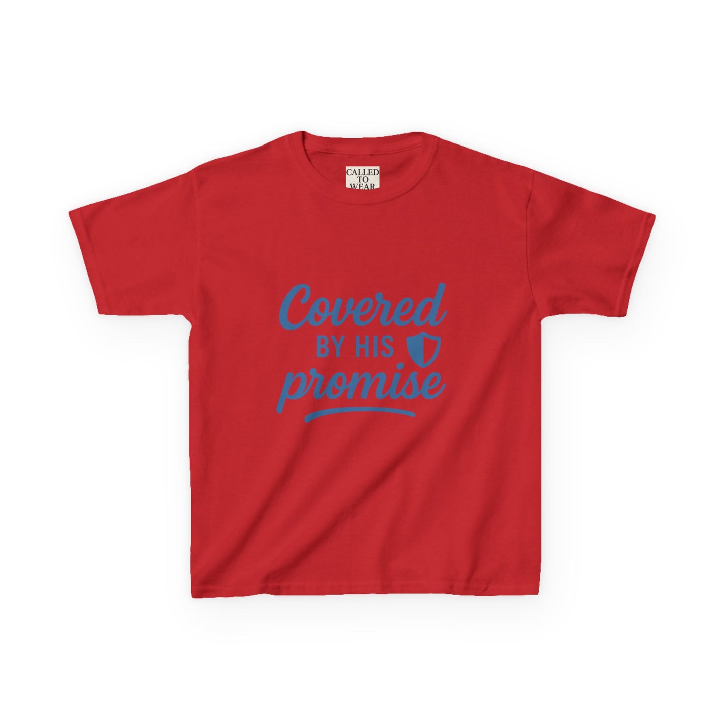 Inspirational Kids Tee - Covered by His Promise, Faith-Based Christian Shirt