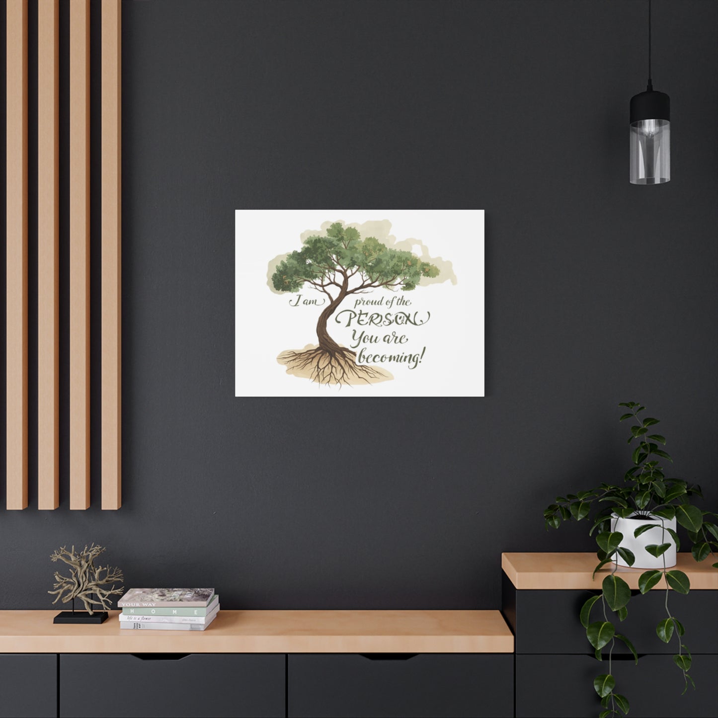 Tree of Growth Inspirational Quote Matte Canvas